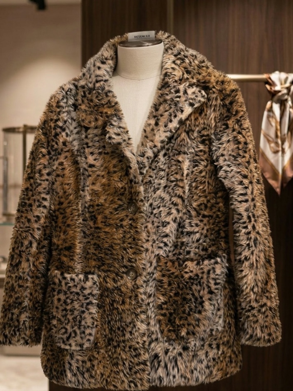 Princess Polly Faux Fur Leopard Print Coat